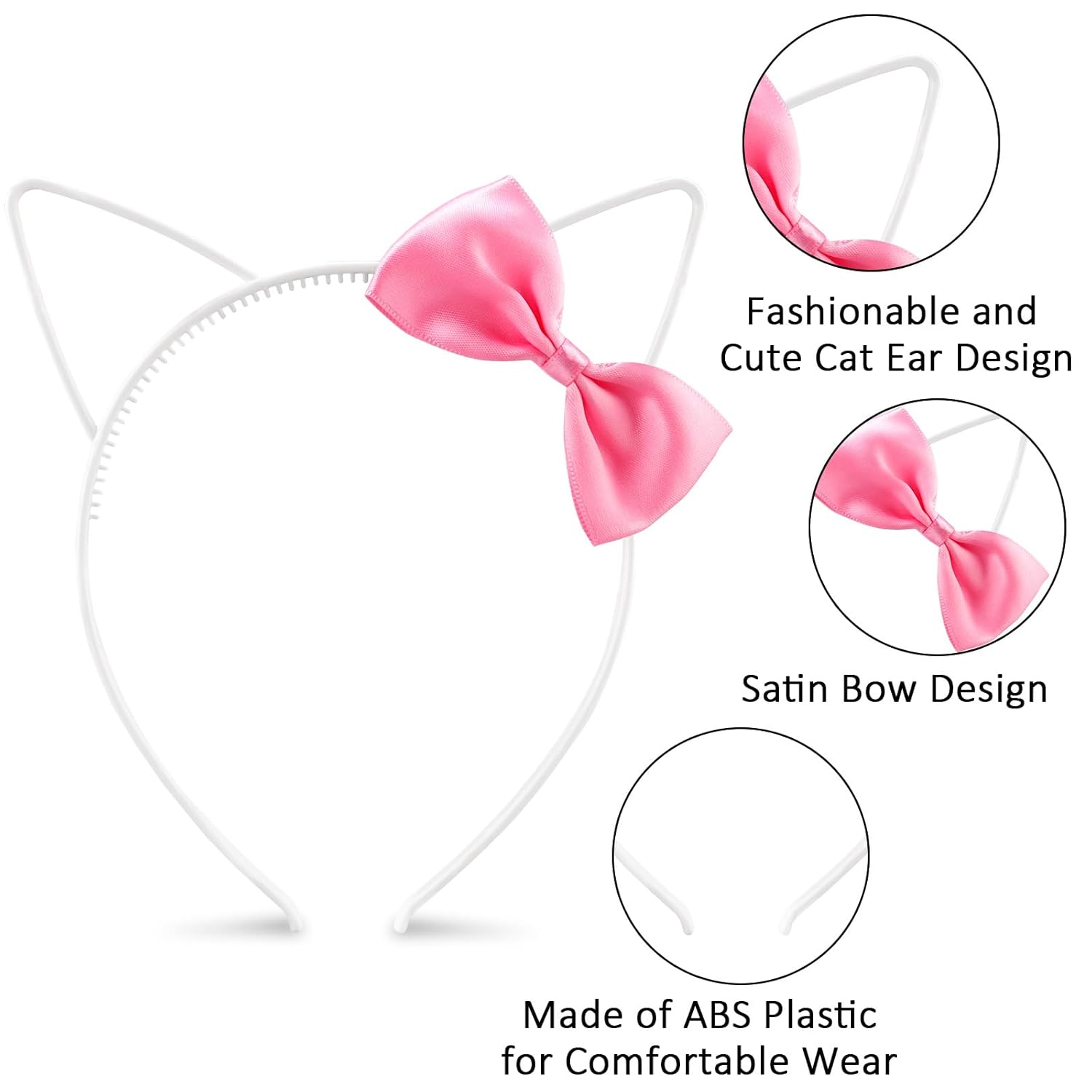 COCIDE 12Pcs Cat Ears Headbands Plastic Taylor Party Decorations Kitty Headbands for Gabby Party Favors Birthday Supplies for Women Halloween Hair Accessories Hair Hoops Costume - Image 4