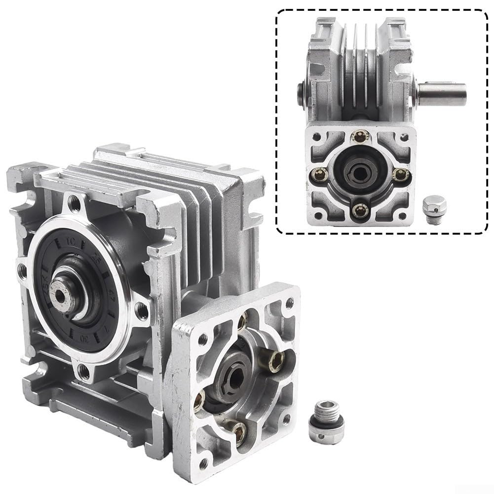 NMRV030 für schneckengetriebe RV-Reduzierer für NEMA 23 Schrittmotoren 14mm Output Drehzahluntersetzung 5:1 bis 80:1 Aluminiumlegierung stabiler Fuß für Bergbau Verpackungsindustrie Fertigung Roboter