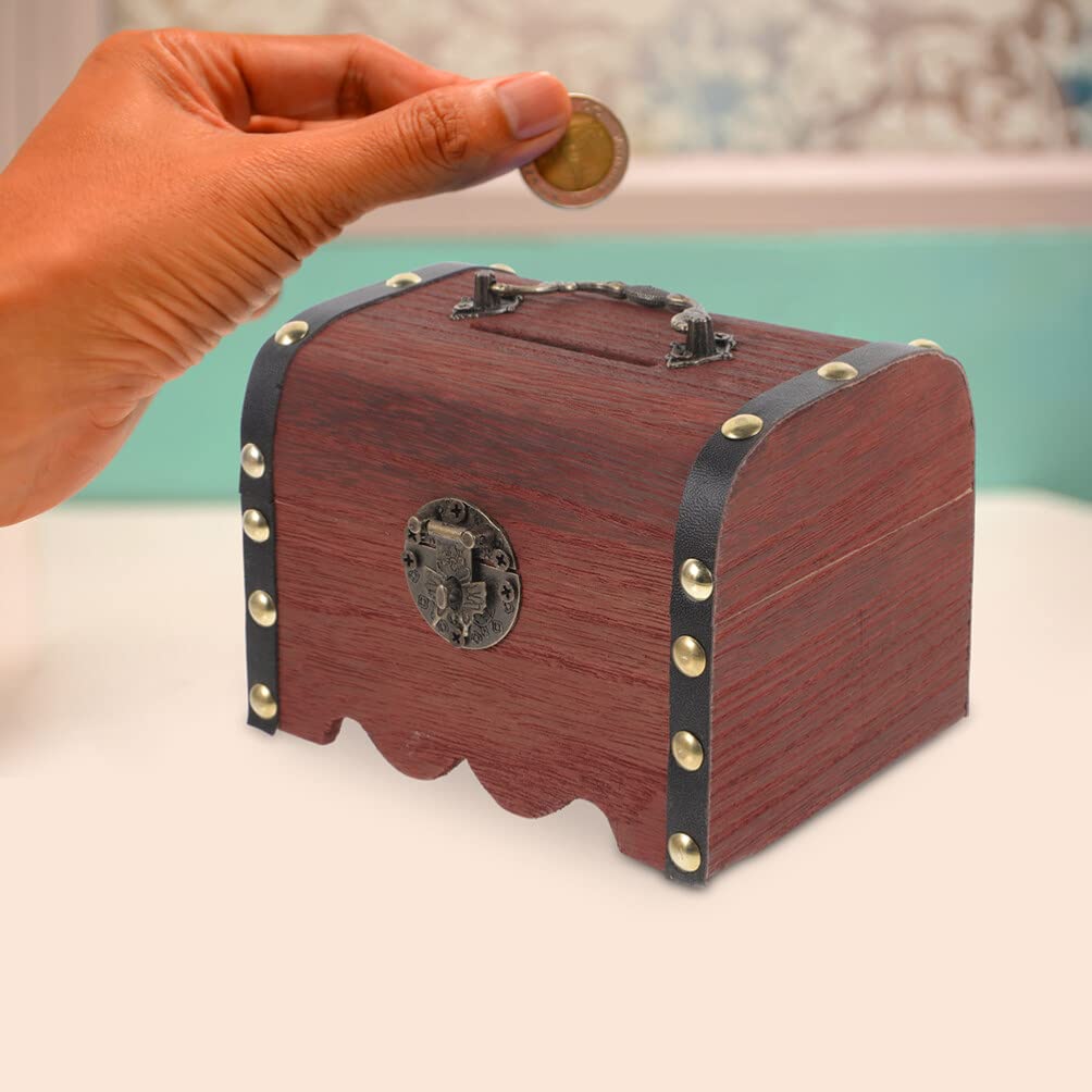 Angoily Caja De Dinero con Cerradura Cofre Antiguo Pequeño Cofre del Ahorrador De Dinero Caja De Juguete Hucha con Candado Planchar Envío Directo Caja De Recuerdos Niño