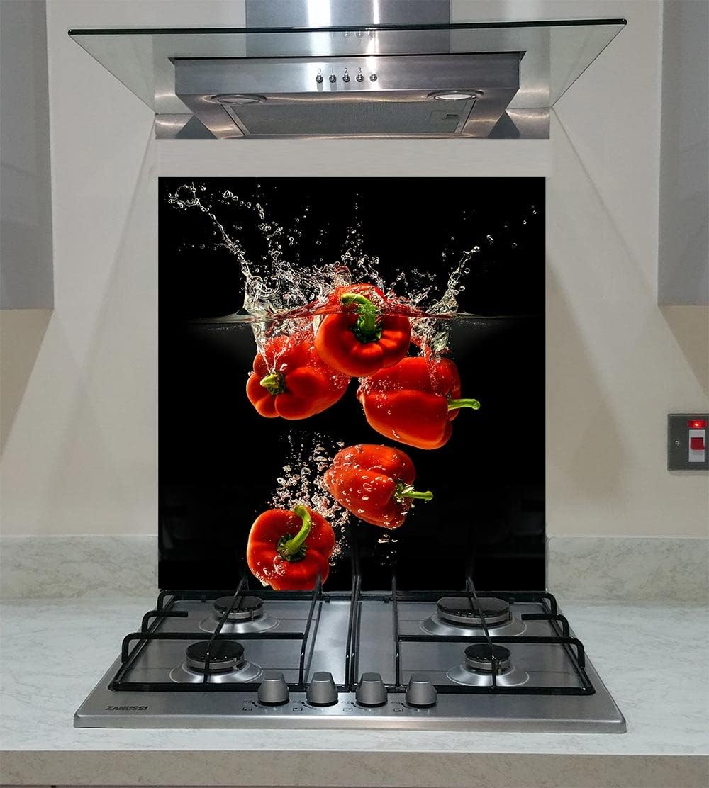 Fond de Hotte Sophistiqué en Verre Trempé – Design aux Courbes Dorées