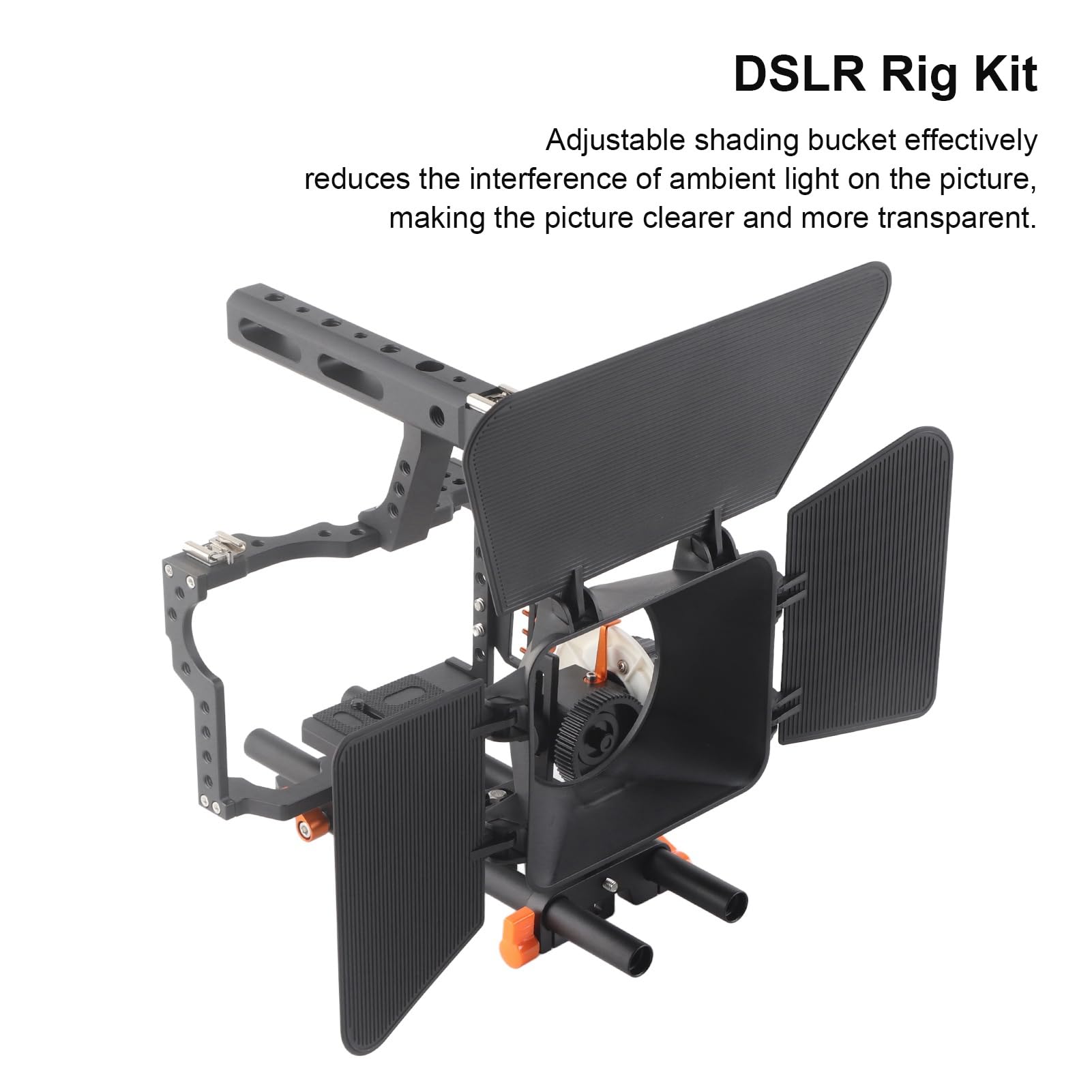 C500‑1 Set Gabbia per Fotocamera con Matte Box per Riprese Video Professionali per GH4 A7S A7R, Alluminio Leggero, 1 unità