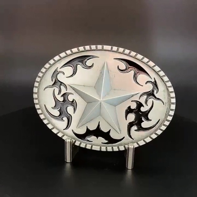 2 Conchas Western In Argento Antico A Forma Di Stella Con Vite, Per Cinture E Accessori