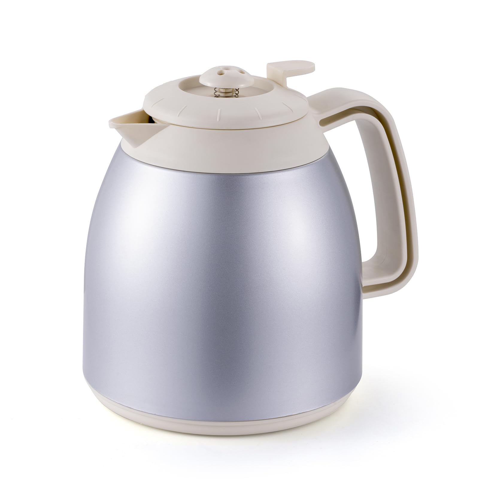 SENYA Cafetera Eléctrica Crema 1L – Cafetera Filtro con jarra Isotérmica, compacta y elegante, apagado automático, fácil de usar y limpiar