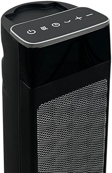 Good Housekeeping Oscillating Ceramic Tower Space Heater with Remote, 30, Black