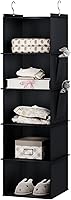 Vista 9 de YOUDENOVA Organizador colgante de armario, 5 estantes de almacenamiento para colgar, color gris