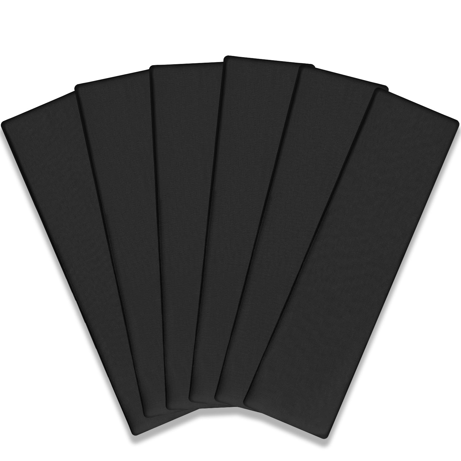 IVARYSS Workout Headbands for Women Non Slip, Premium Stretchy Soft Fabric Head Bands for Women's Hair, Wear for Yoga, Running, Sport, 6 Pack, Black