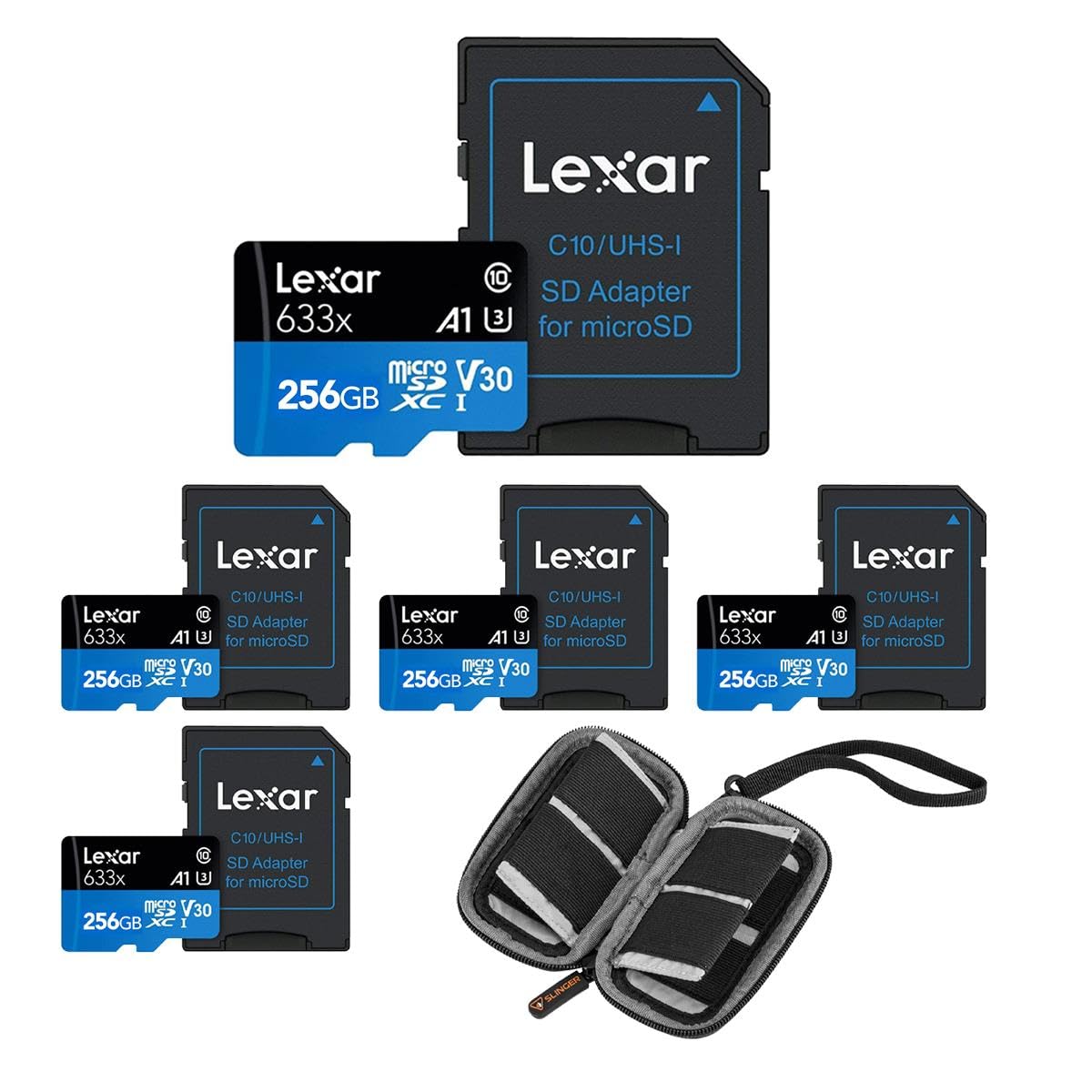 Lexar Blue Series High-Performance 633x UHS-I microSDHC Memory - 256GB, 5-Pack Card with Wallet Holder-picture-15