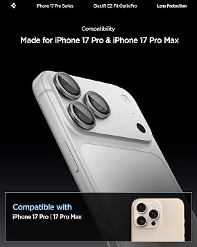 Spigen iPhone 17 Pro/Pro Max /16 Pro/Pro Max ile Uyumlu Kolay Kurulum Kamera Lens Camı Koruyucu GLAS.tR EZ Fit Optik Pro (2 Adet) Gri - AGL10125 (Spigen TR Garantili)