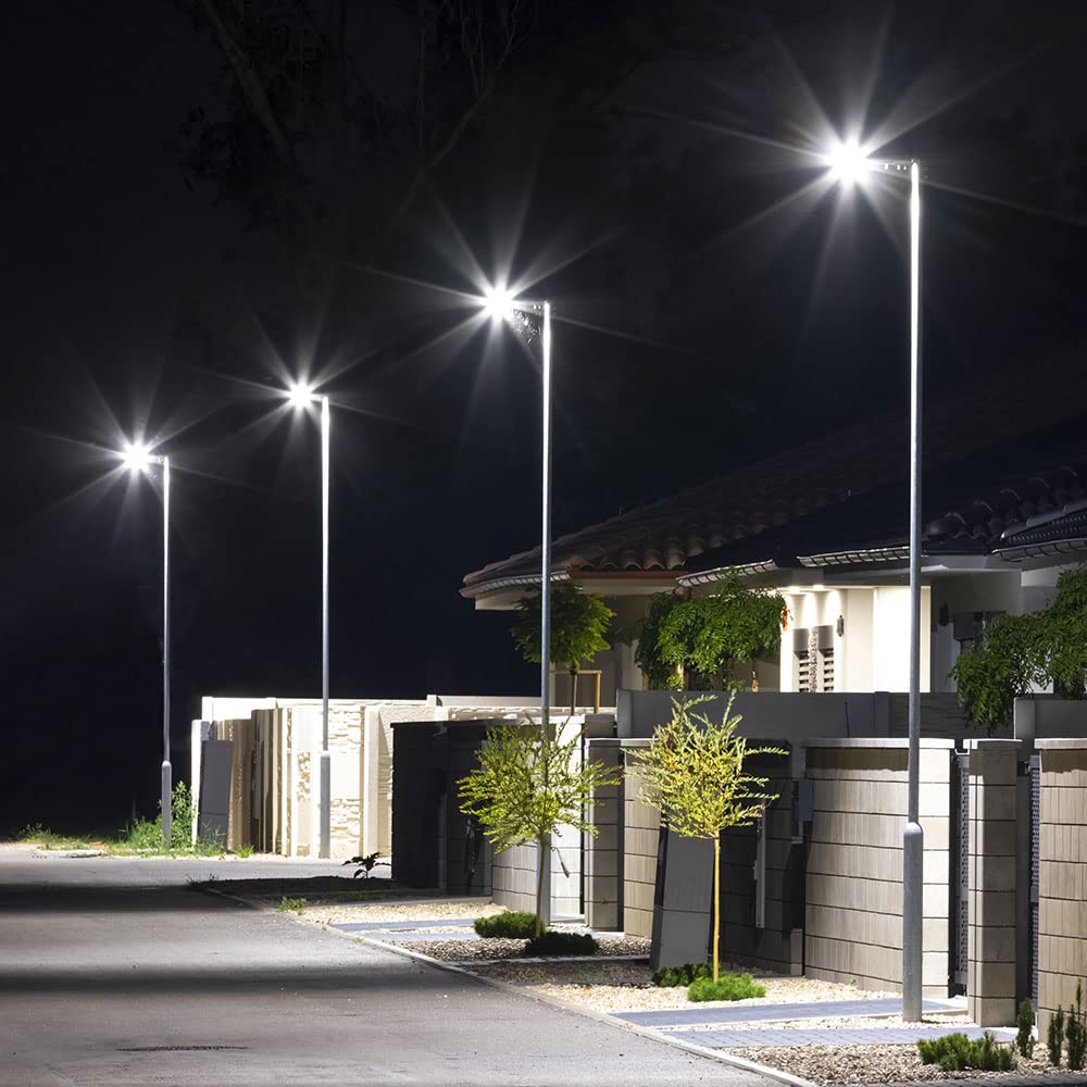 V-TAC PRO VT-101ST Armatura lampada stradale led chip samsung SMD lampione 100W 84LM/W bianco freddo 6400K slim alluminio grigio scuro IP65 - sku 21536
