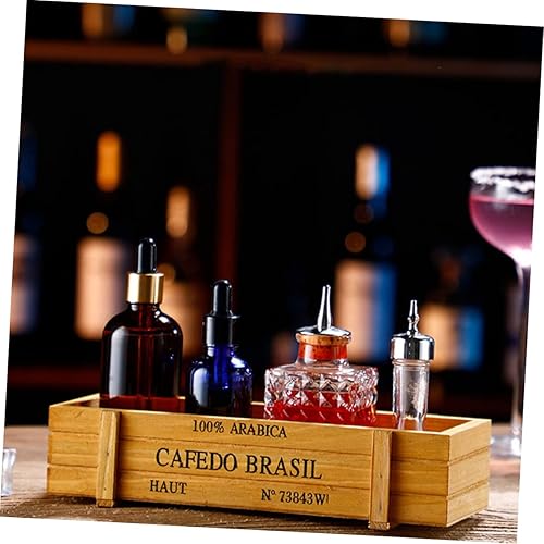 Miniatura 6 de ARTIBETTER Botella mezcladora 3 unids Bitters Caja de almacenamiento de botellas de basura rústicas para utensilios, caja organizadora de
