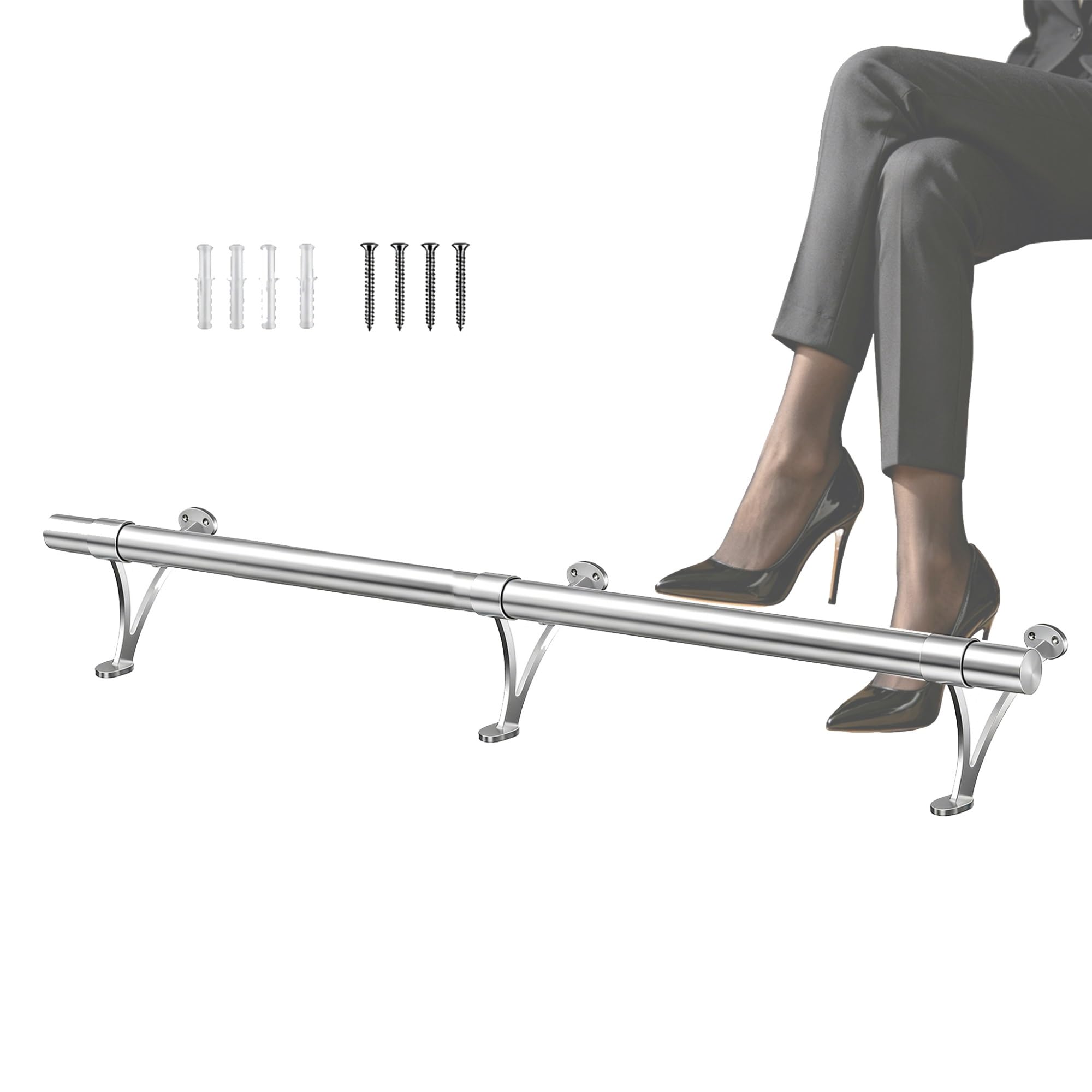 Repose-Pieds de Bar Rail Kit en Acier Inoxydable avec Supports pour Îlot de Cuisine