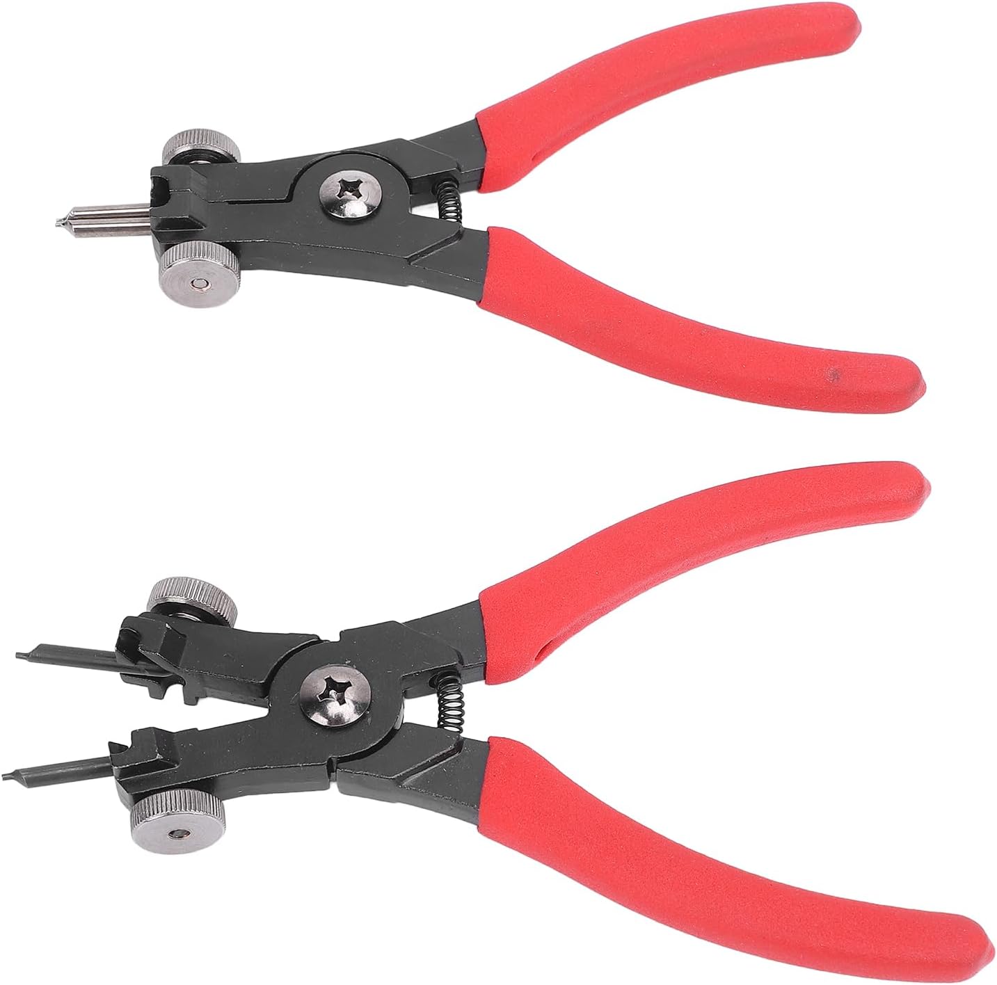 2PCS Adjustable Snap Ring Pliers Set, Internal External Circlip Pliers for Automotive Maintenance, Ergonomic Grip, Precise Jaw Design, Durable Metal Construction