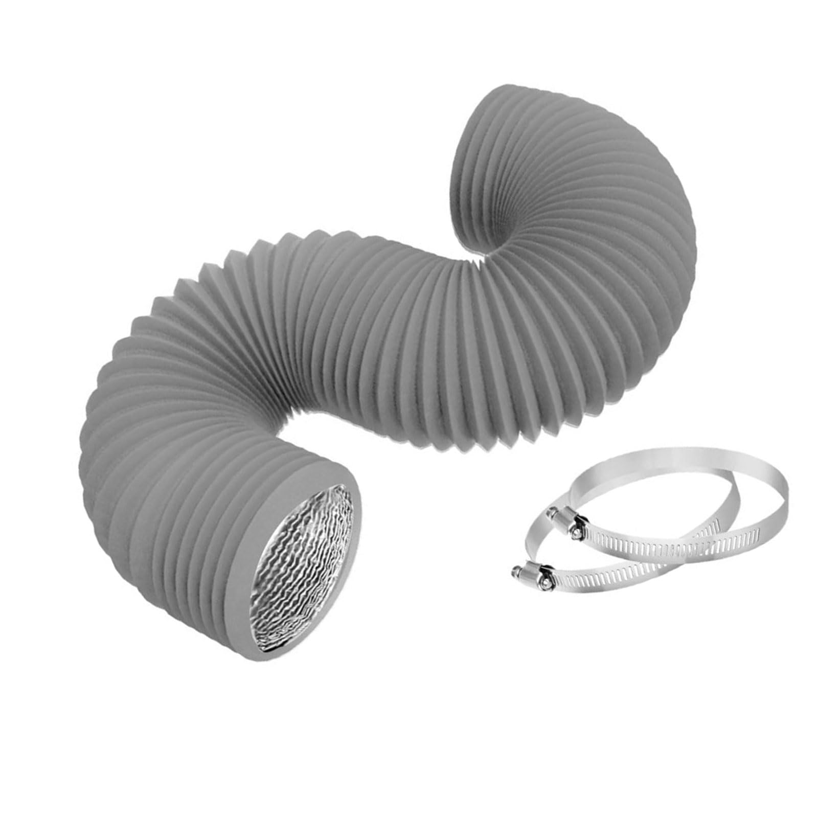 Jazuaiao Dryer Vent Hoses Flexible Dryer Ducting Tube Air Duct Aluminum Insulated Flexible Hoses Indoor Outdoor Ventilation PVC Air Duct