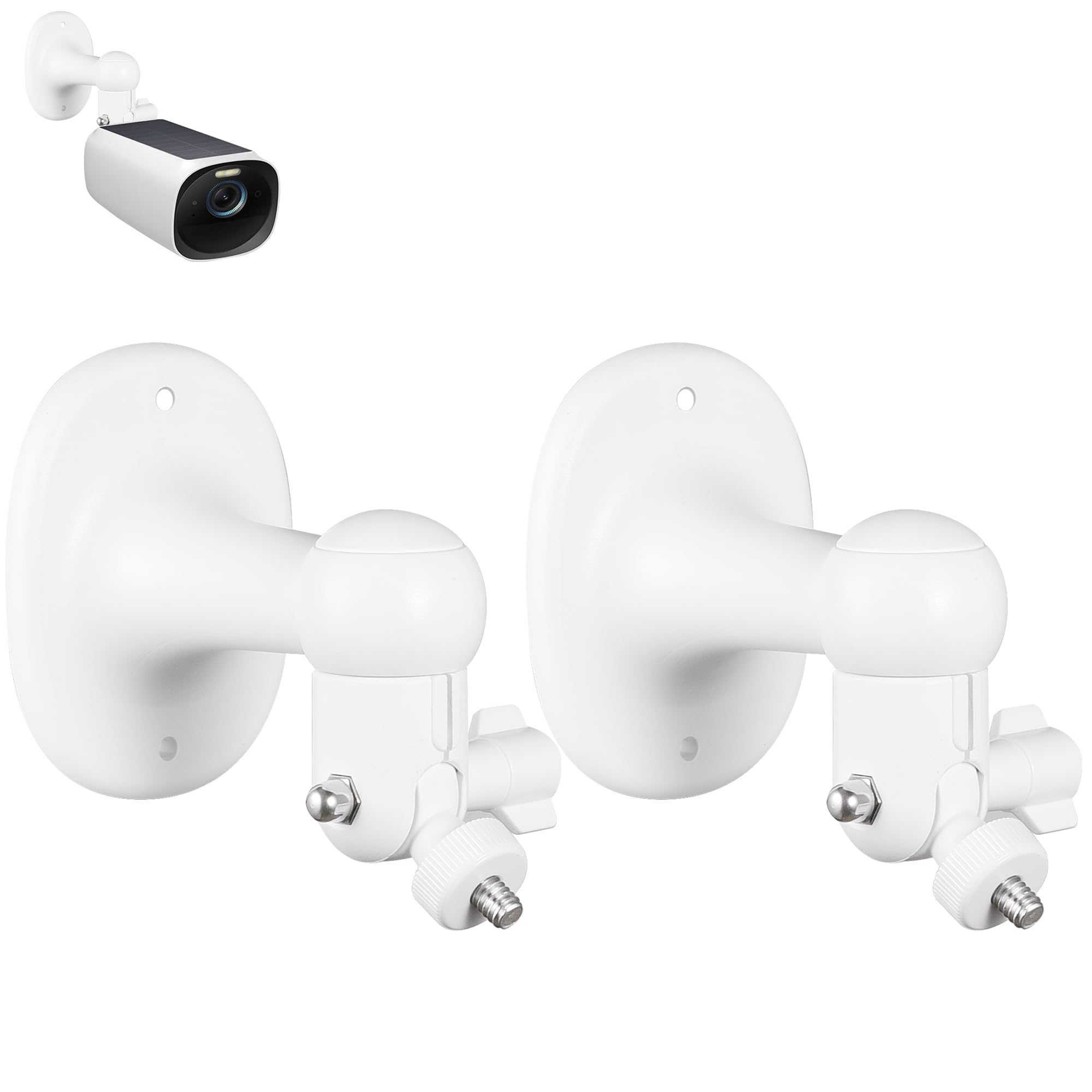 Wall Mount Compatible with EufyCam 2C/2C Pro, 2/2 Pro, 3C/S300, 3/S330, Also for SoloCam S220/C210, 360°Adjustable Security Camera Mount Bracket for Indoor/Outdoor Use–White (Camera Not Included). — image 1