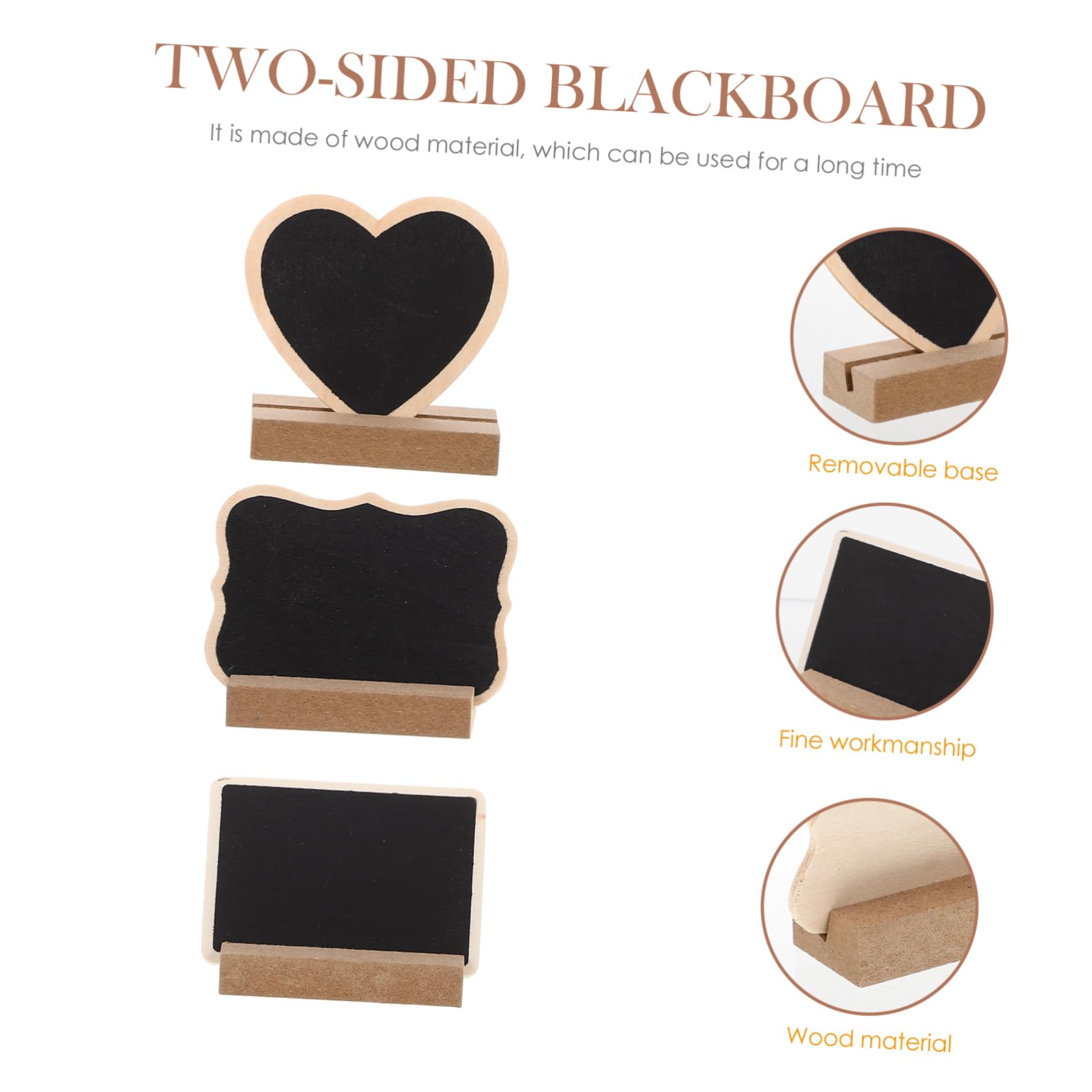 Holz Memoboard Doppelseitig, 30 Satz, Wiederverwendbare Kreidetafel | Tischtafel für Hochzeitsspeisen, Wohnraumdeko, Einfache Montage, Langlebig