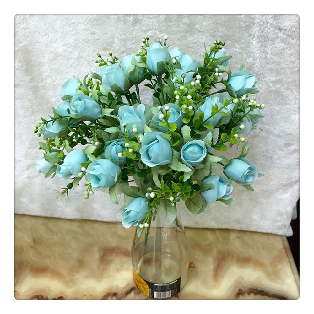 Bouquet di Fiori Artificiali di Seta Rose da Sposa Sposa con Fiori Finti Bouquet per La Decorazione del Giardino di Casa Fiori Artificiali di Seta 34cm