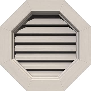 Ekena Millwork GVWOC12X1200SFPWR GVWOL12X2401RFUWR, 17"W x 17"H (Rough Opening: 12"W x 12"H), Western Red Cedar, Primed