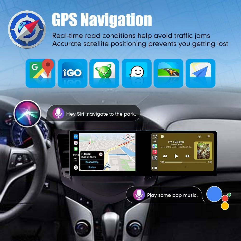 CarDongle CB-OCTA-64（4GB RAM＋64G BROM） 23,6 inç Çift Ekran Octa Core 4G+64G Araba CarPlay Android