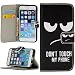 Produktbild Handy Lux® Schutz Hülle Tasche Kartenfächer Flip Case Etui Cover Involto Motiv Design Hülle BookStyle für Samsung Galaxy A72 A725F 2021, Don't Touch My Phone