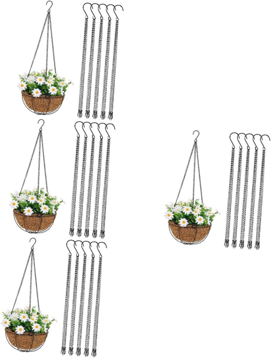 balacoo 20pcs Plant Hangers Hooks Flower Pot Chains for Hanging Decorative Chain for Outdoor Plant Hanging