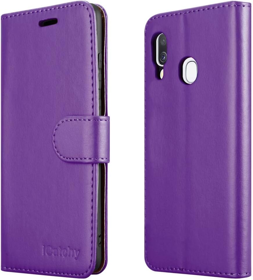 iCatchy Samsung Galaxy A40 Wallet Book Case Purple Jordan Ubuy
