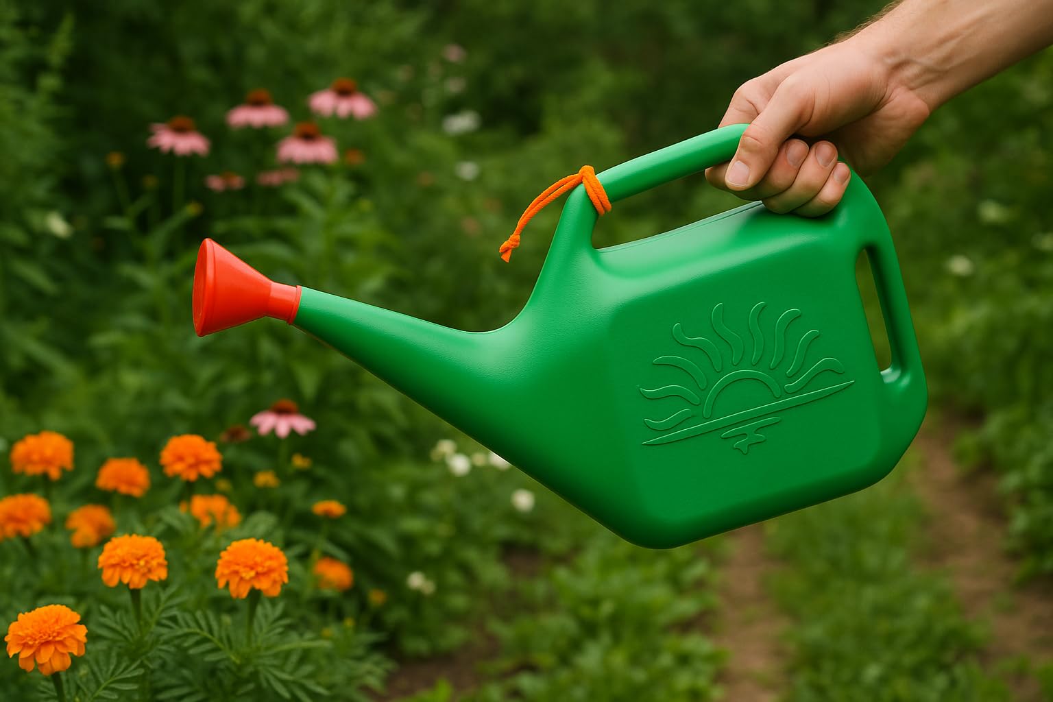 BENAVJI Watering Can Plastic Green Water Can with Sprayer for Plants Garden Indoor Outdoor Watering Shower Can Sprinkler for Plants Watering Hand Bottles for Garden Water Spray Can (Green, 5 Liter) - Image 3 thumbnail