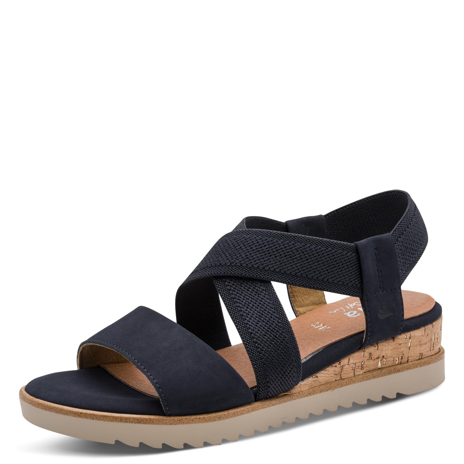 Jana Women's Wedge/Plat Sand Vegan Wedge Sandals, Navy, 39 EU