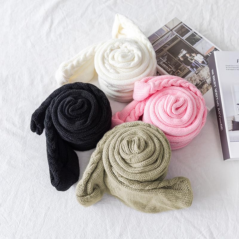 Pcavin Women's Thigh High Socks Over the Knee Cable Knit Boot Socks, Long Warm Fashion Leg Warmers Winter(Khaki(2024))2