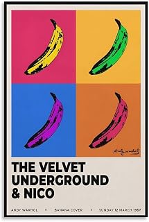 アンディ・ウォーホル アンディ・ウォーホル プリント ファッション バナナ 面白いの絵画ポスター パネル 壁アート モダン リビング ベッドルーム 部屋飾り16x24inch(40x60cm)