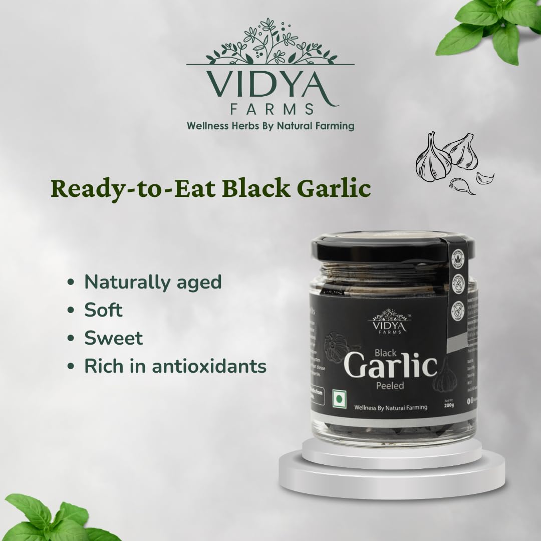 Vidya Farms Black Garlic Peeled | Ready-to-Eat Superfood | Naturally Aged Sweet & Umami Garlic Cloves | Rich in Antioxidants, Boosts Immunity & Heart Health | Vegan & Preservative-Free — Amazon image 5