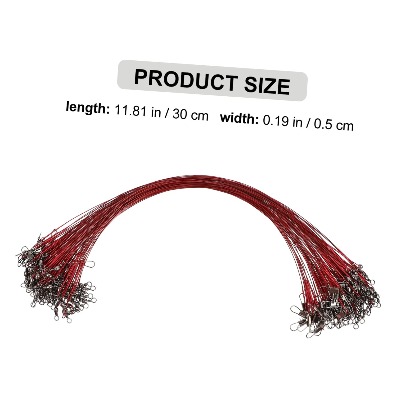 Outanaya 100Pcs Fishing Wire Trace Leader Rig Durable Accessory for Tackle and Lures for Bass Pike and Fishing