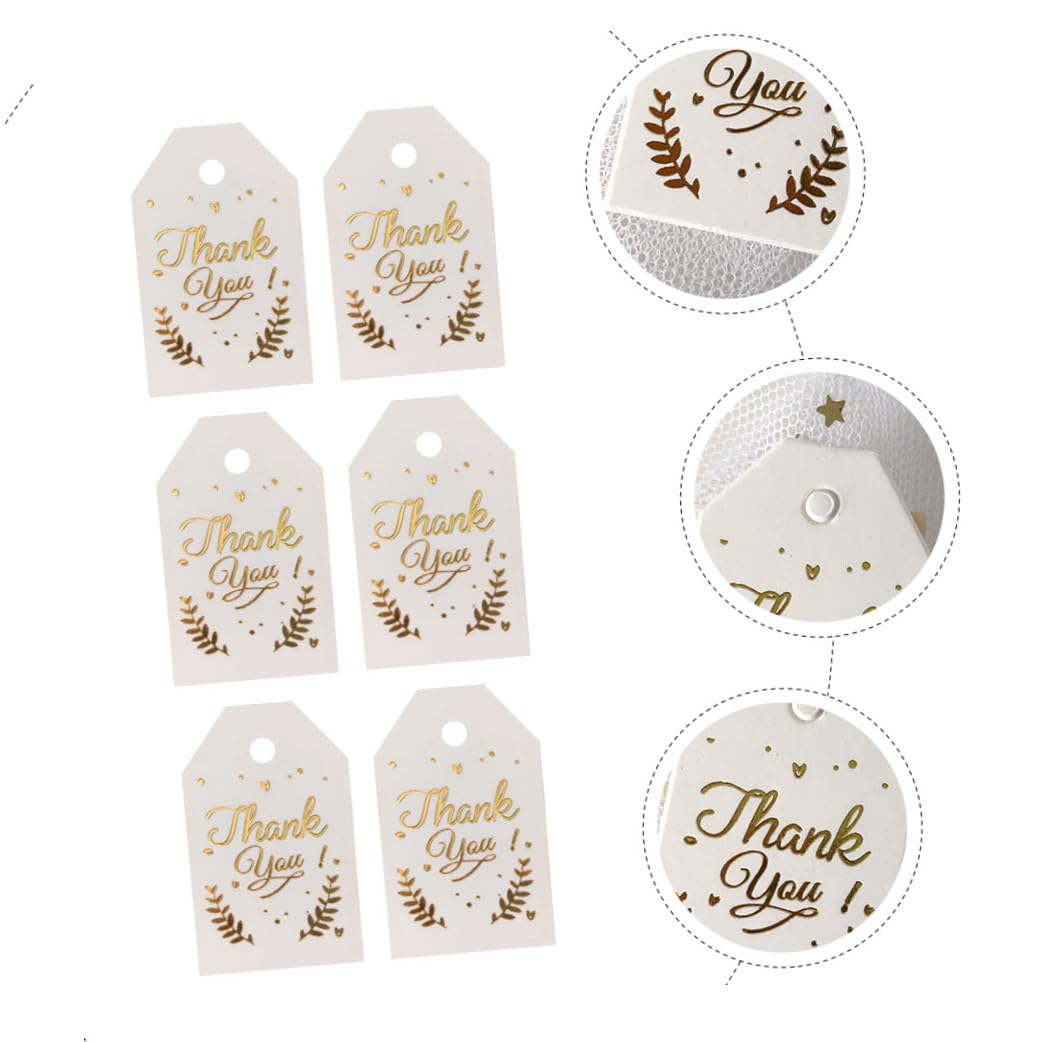 STOBOK 500stücke Geschenkanhänger Für Hochzeiten Rechteckige Dankeskarten Mit Heißer Prägung Für Süßigkeitenboxen Geschenkverpackungen Und Tischdeko