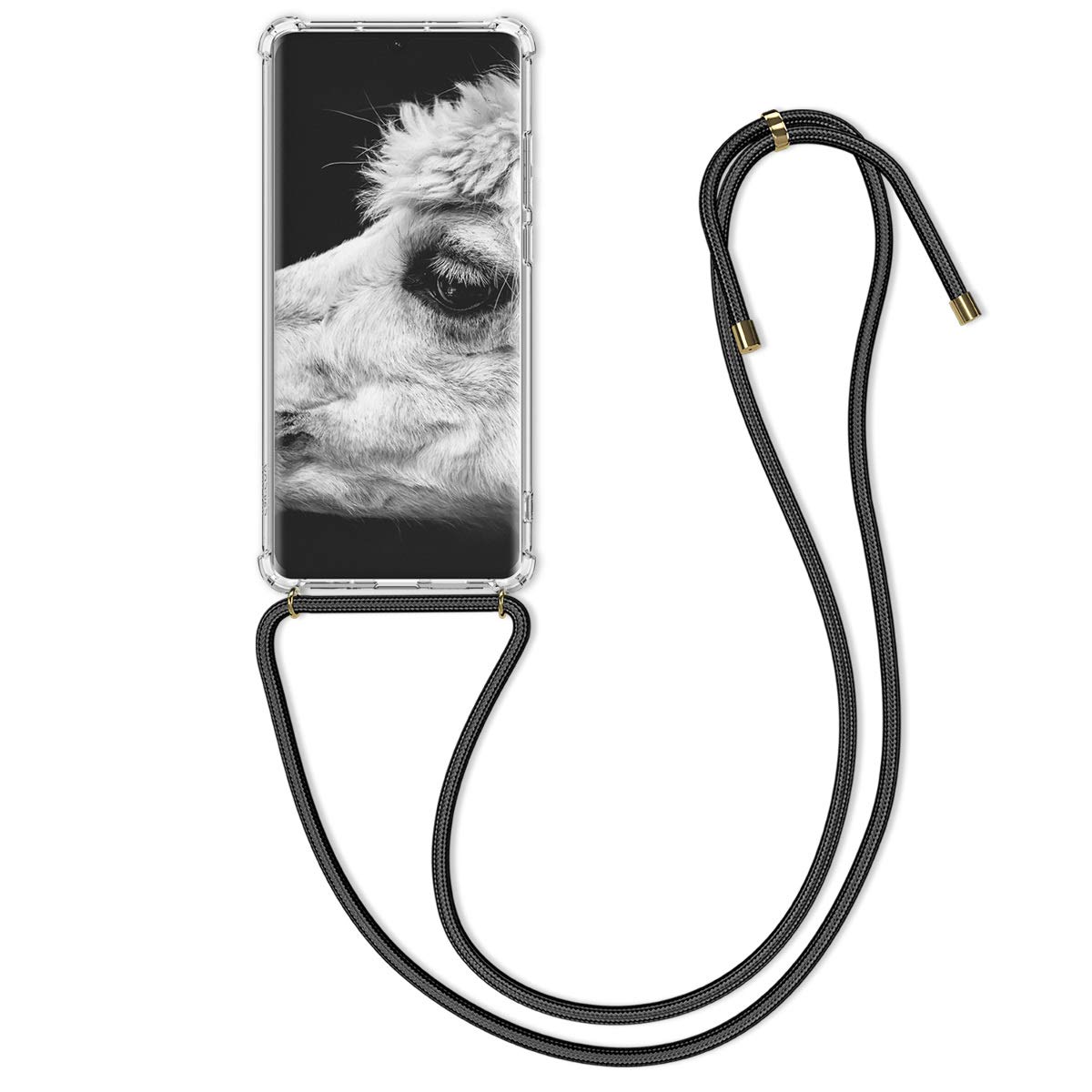 kwmobile Crossbody Case Compatible with Huawei P30 Pro - Case Clear TPU Phone Cover w/Lanyard Cord Strap - Transparent