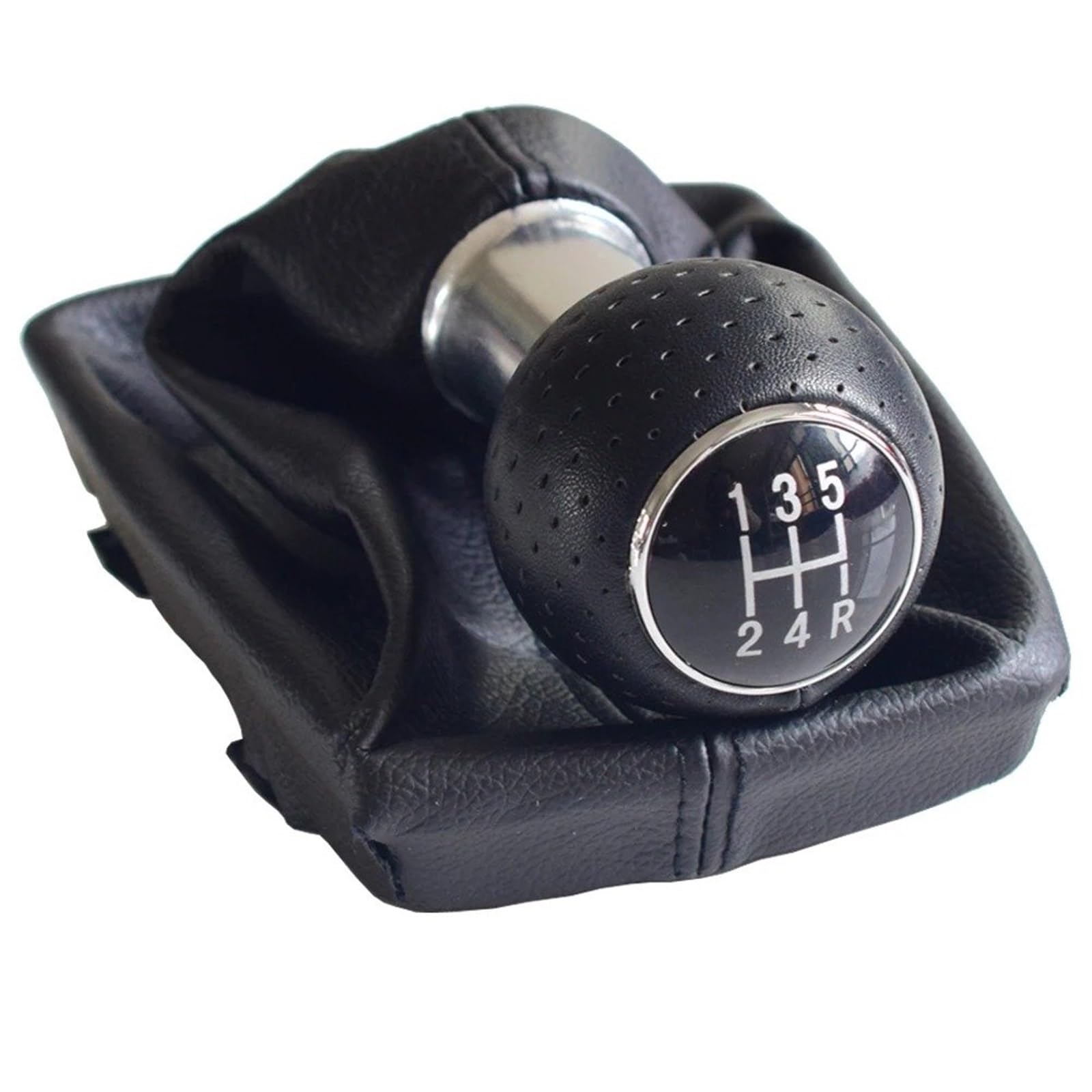 DUFWEHR Shifter Knob for for A4 8E B6 B7 2000-2008 Manual 5 6 Speed Car Gear Shift Shifter Knob Lever Handle Head with Leather Dust-Proof Cover