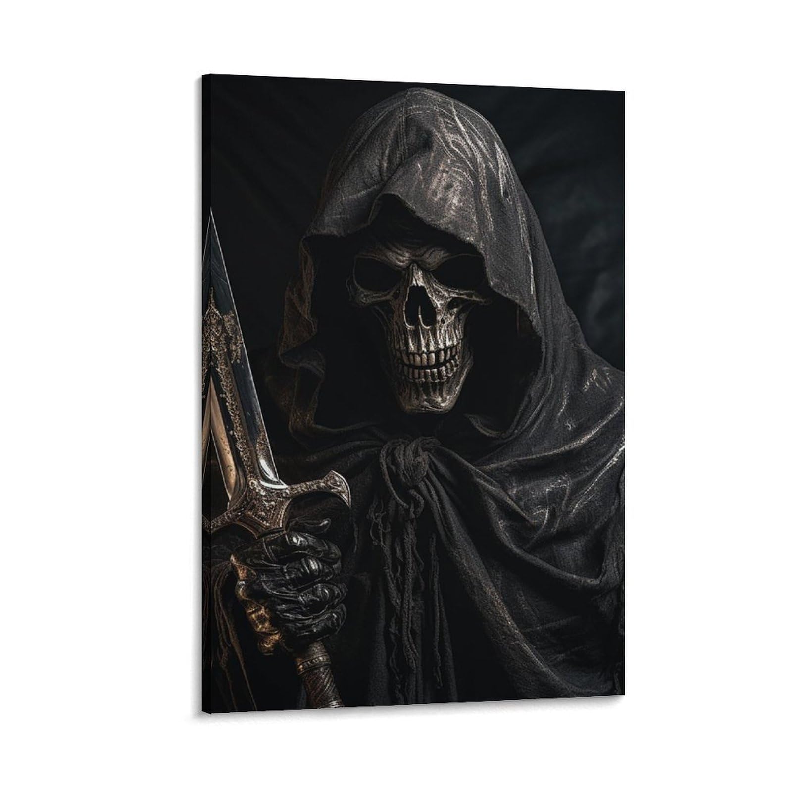 Canvas Wall Art for Living Room 16"x24" Modern Artwork Painting Pictures Hanging Canvas Prints Skeleton in Robe Aesthetic Wall Art for Bedroom Bathroom Office Wall Art Print Decor Skeleton in Robe Ca
