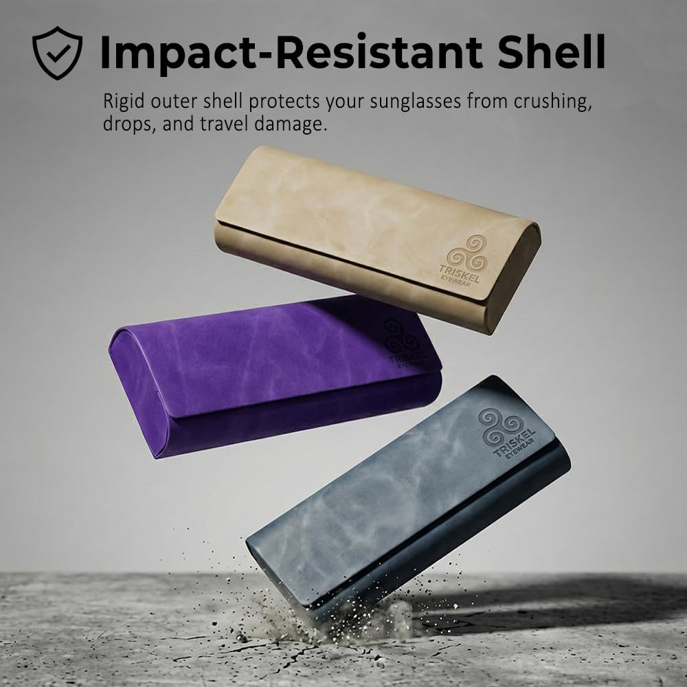 Minimalist Rectangle Glasses Case – Slim Hard Shell PU Leather Eyewear Holder with Magnetic Closure - Image 6