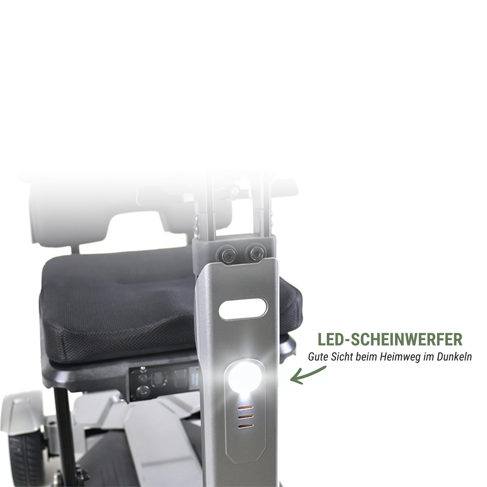 Prophete SM4 - Patinete eléctrico compacto de 4 ruedas con motor de 250 W, 2 baterías de iones de litio de 24 V/6 Ah, alcance de hasta 20 km, luz LED, neumáticos de goma de poliuretano, carga de 120