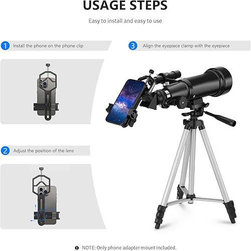 Miniatura 5 de NEEWER Soporte telescópico de metal para teléfono móvil, 2.09-3.54 pulgadas, soporte universal para teléfono móvil para detectar alcance,