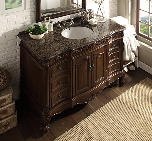 42\" Baltic Brown Granite Counter top Beckham Bathroom Sink Vanity SW-3882SB-TK-42