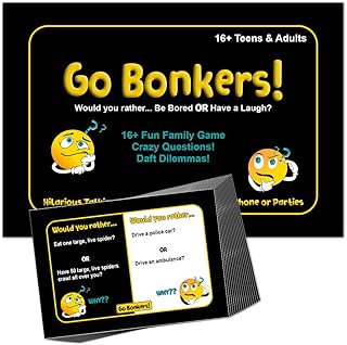 Go Bonkers Would You Rather Game - 120 Funny Question Cards for 16+ teens & Adult Couples & Friends - This or That Fun Talk Text Phone - Birthday Party Christmas Home Family Social Icebreaker Activity