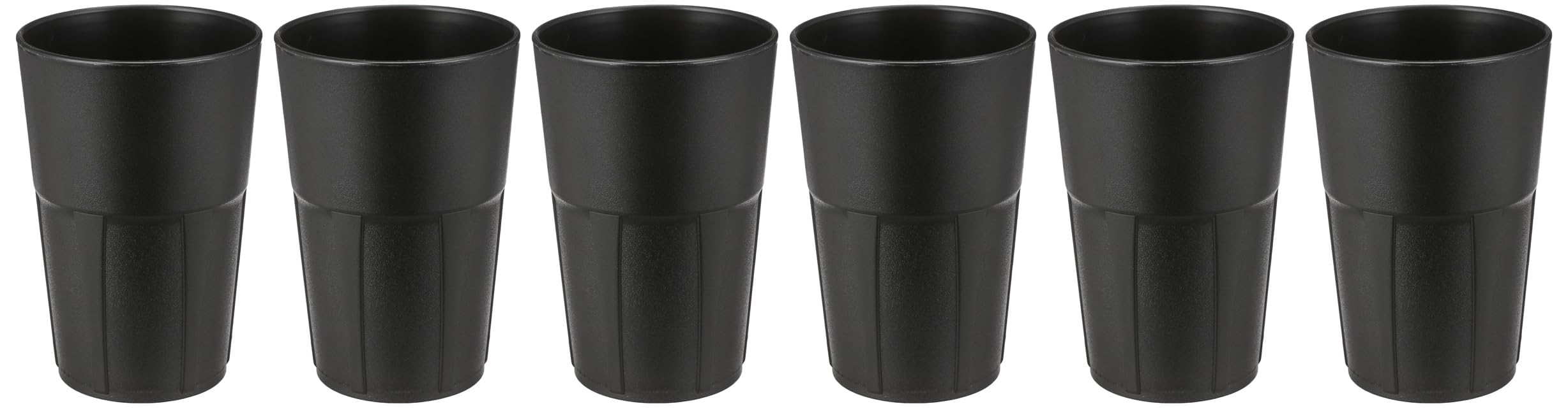Mojito Design Cocktail Glasses, Plastic, Black, 6 Pieces
