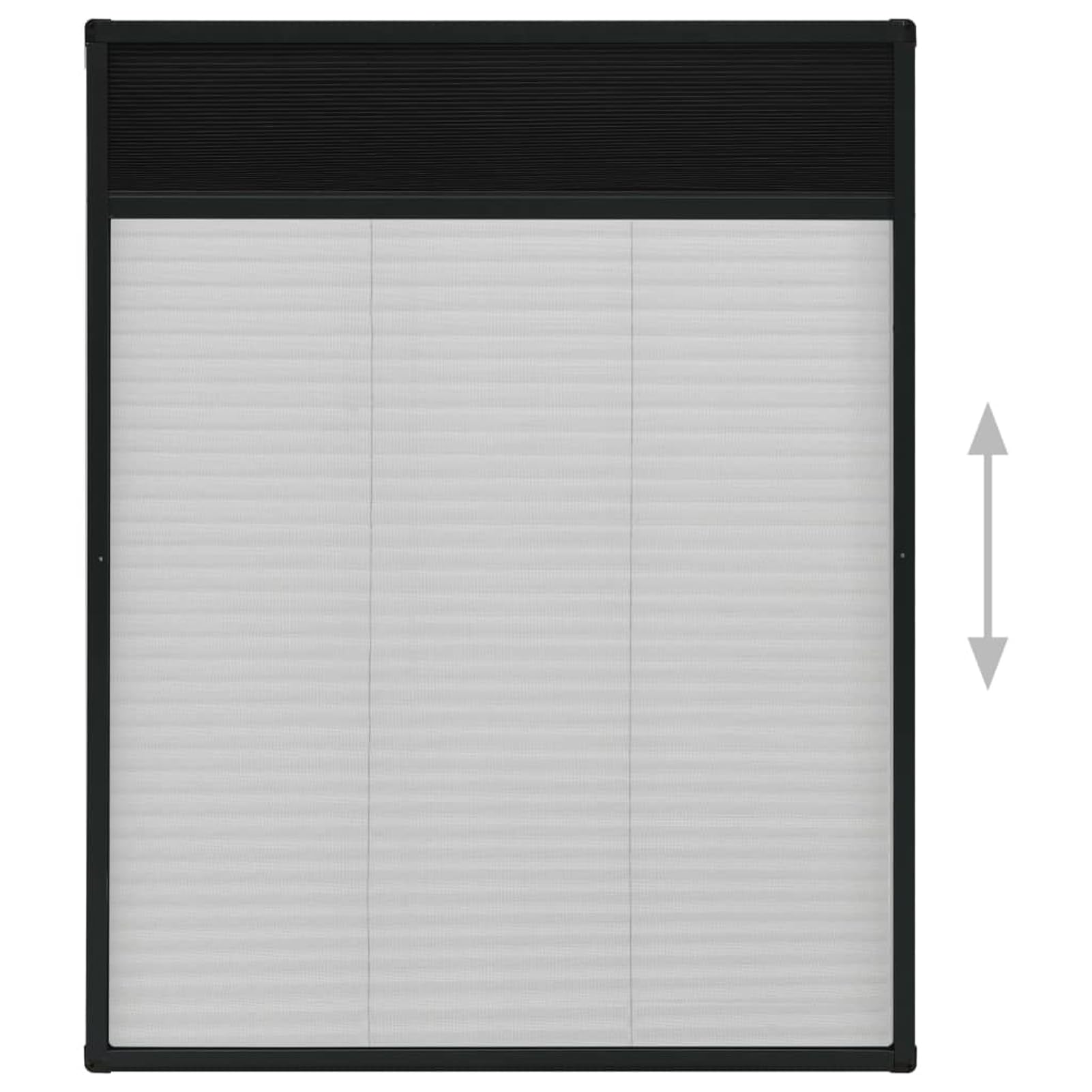 Gecheer Insektenschutz Plissee, Aluminium Rahmen Anthrazit Fiberglas Maschengitter 80x100cm für Fenster Dachfenster