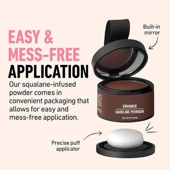 Maycheer Hairline Shadow Powder, Maycheer Hair Shadow, Magic Root Cover Up, 30 Colors Grey Hair Coverage Touch Up, Hair Powder for Gray Hair Coverage with Mirror and Cushion (#1 Dark Brown)
