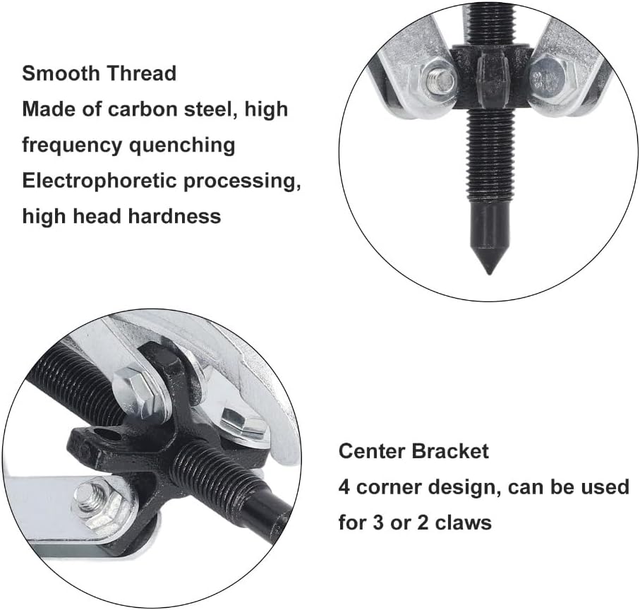 6 Inch 3-Jaw Gear Puller, High Carbon Steel 2/3 Jaw Bearing and Pulley Removal Tool with Reversible Jaws for Gears