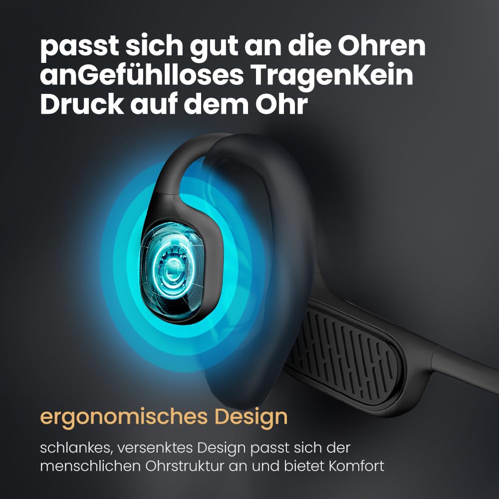 Open-Ear Knochenleitungs-Kopfhörer, IP68 wasserdicht für Schwimmen & Sport