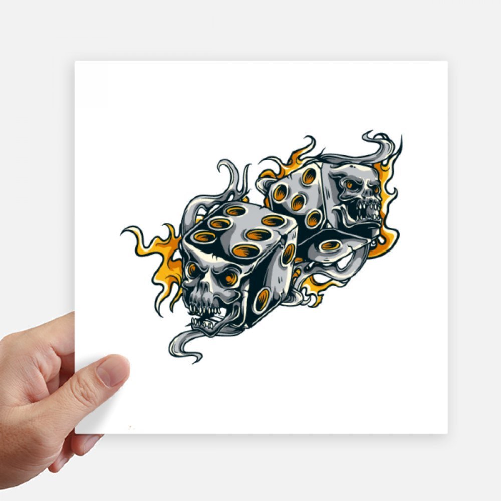 Skull Dice Pegatinas de Pared y Maleta en Pack de 4 Vinilos de 20cm