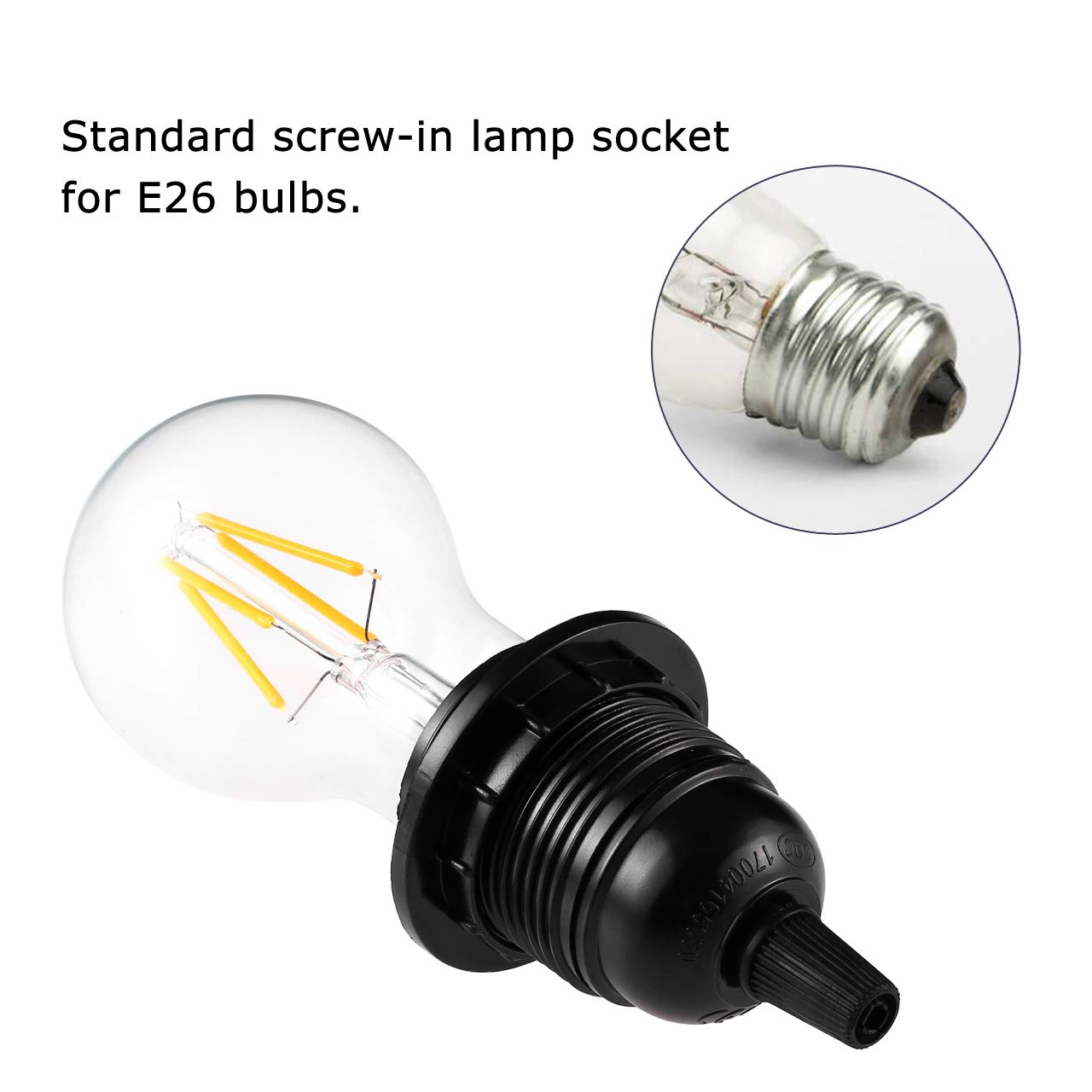 Mornajina 18-Pack E27/E26 Light Sockets - Replacement Socket, Light Bulb Socket, Edison Retro Pendant Lamp Holder, Medium Screw-in Socket for Edison Bulb (#402)