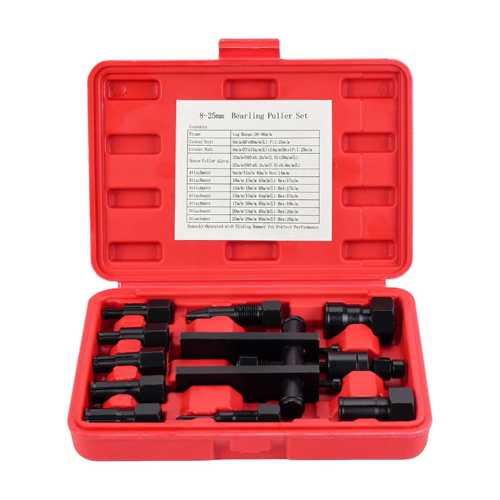 WGDYRP Motorcycle Bearing Puller Set Two Jaw 8-25mm Bearing Removal Set with 10 Replaceable Heads for Gear Pulley Service and G
