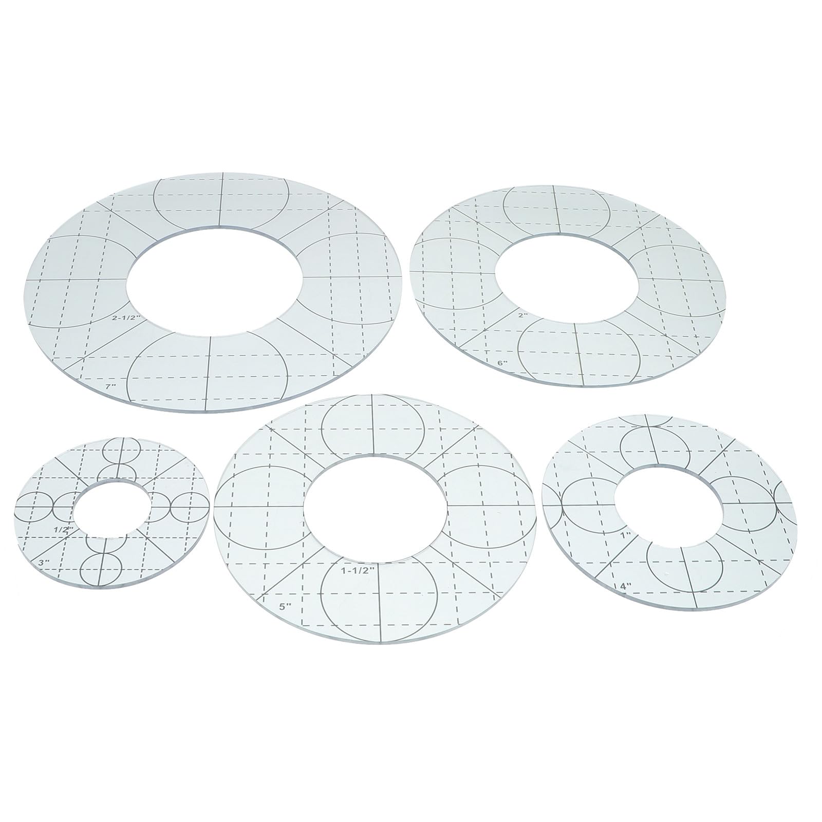 Regla de Acolchado Acrílica Transparente 5 Piezas para Patchwork y Costura Plantilla de Costura para Tela para Diseño y Corte de Ropa