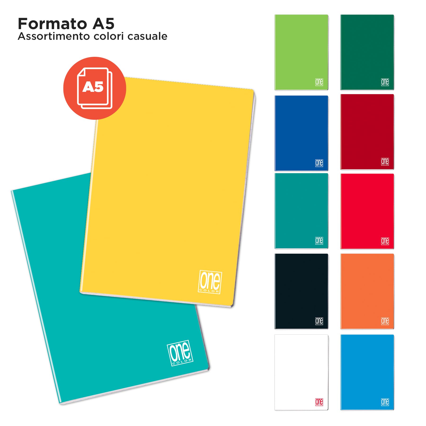 Blasetti Quaderno A5 14,8x21 cm Rigatura BCO Bianco Carta 80 gr Confezione 10 pezzi